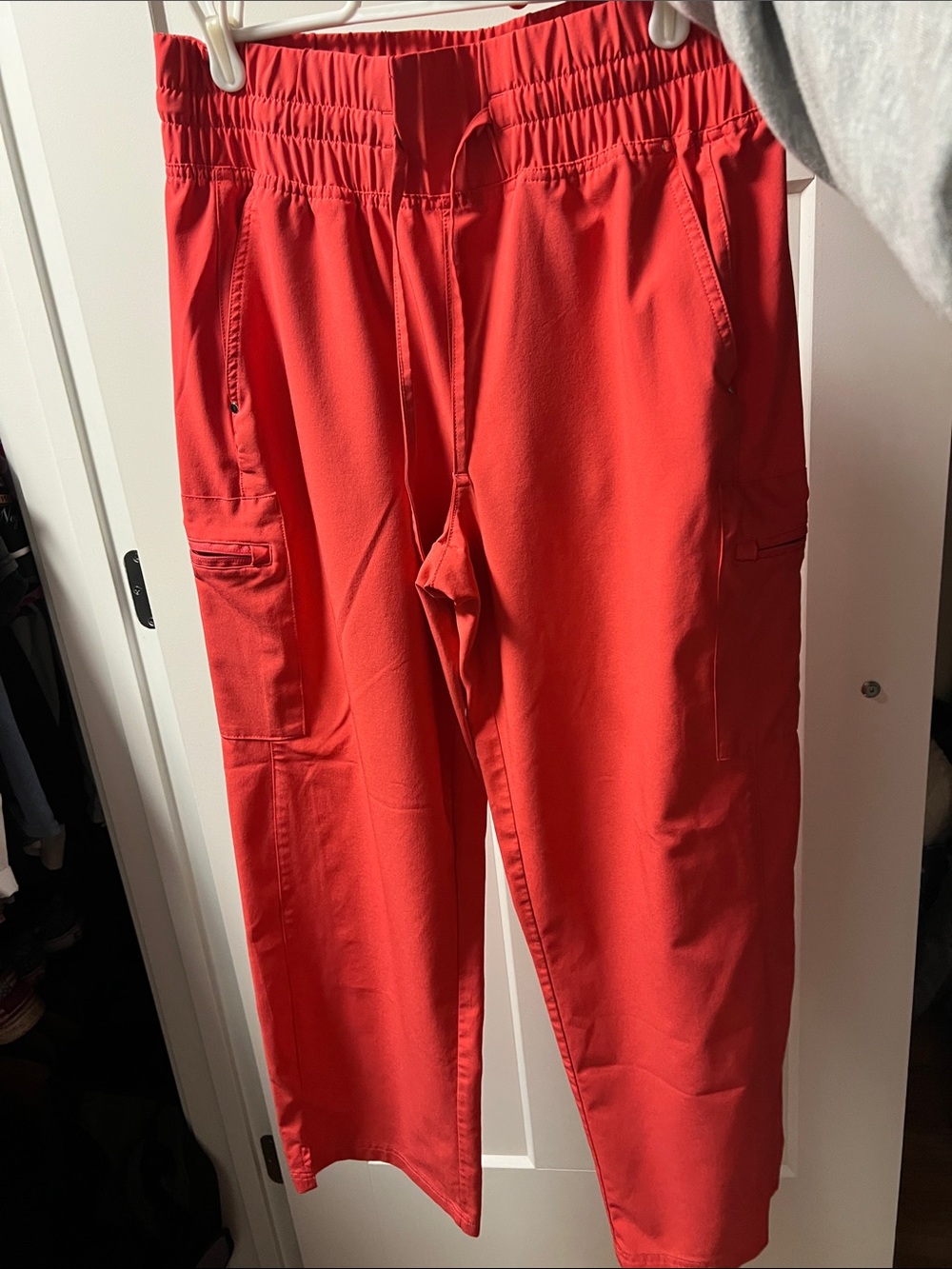 Coral wide leg scrub pants